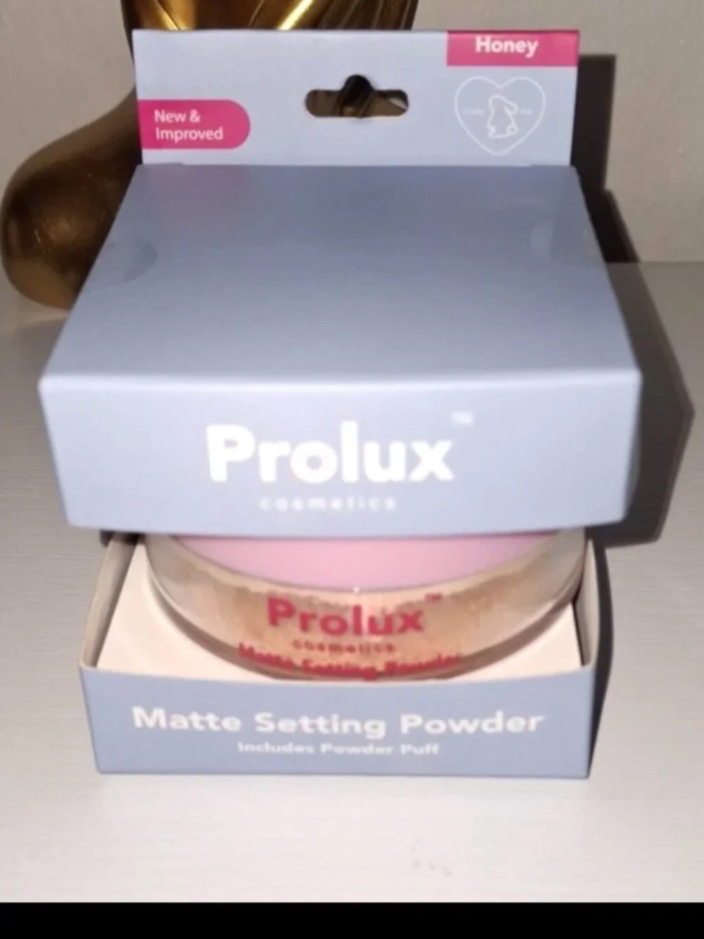 Prolux Matte Setting Powder w/ Puff Loose Face Powder New Sealed Honey